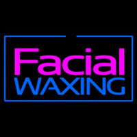 Facial Wa ing Rectangle Blue Neon Skilt