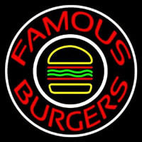 Famous Burgers Circle Neon Skilt