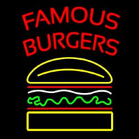 Famous Burgers Neon Skilt