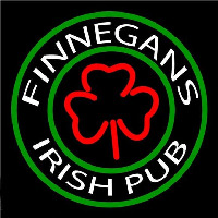 Finnegans Round Te t With Clover Beer Sign Neon Skilt