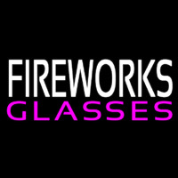 Fire Work Glasses Neon Skilt