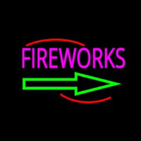 Fireworks With Arrow 2 Neon Skilt