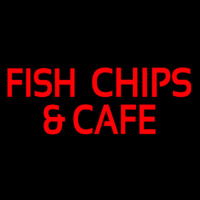 Fish And Chips Cafe Neon Skilt
