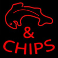 Fish And Chips Red Neon Skilt
