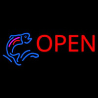 Fish Logo Open Block Neon Skilt