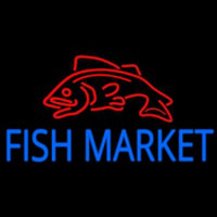 Fish Market With Red Fish Neon Skilt