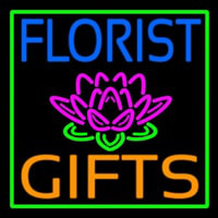Florists Gifts Green Border Neon Skilt