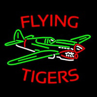 Flying Tigers Airplane Neon Skilt