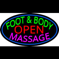 Foot And Body Massage Open Neon Skilt