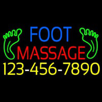 Foot Massage Logo And Number Neon Skilt