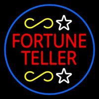 Fortune Teller With Blue Border Neon Skilt