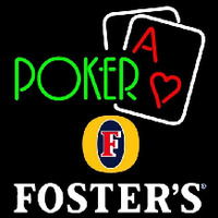 Fosters Green Poker Beer Sign Neon Skilt