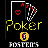 Fosters Poker Ace Series Beer Sign Neon Skilt