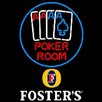 Fosters Poker Room Beer Sign Neon Skilt