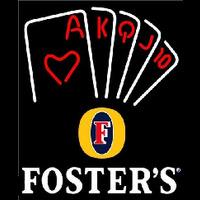 Fosters Poker Series Beer Sign Neon Skilt