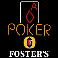 Fosters Poker Squver Ace Beer Sign Neon Skilt