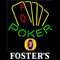 Fosters Poker Yellow Beer Sign Neon Skilt
