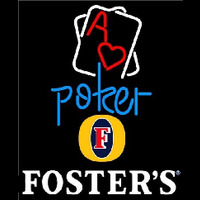 Fosters Rectangular Black Hear Ace Beer Sign Neon Skilt