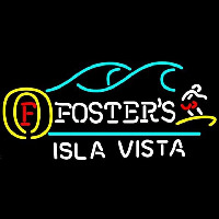 Fosters Surfer Isla Vista Beer Sign Neon Skilt