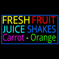 Fresh Fruit Juice Carrot Orange Shakes Neon Skilt