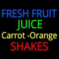 Fresh Fruit Juice Carrot Orange Shakes Neon Skilt