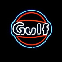 GULF OIL LOGO BEER BAR Neon Skilt