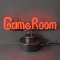 Game Room Red Lettering Desktop Neon Skilt