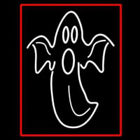 Ghost With Red Border Neon Skilt