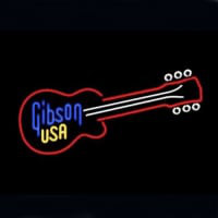 Gibson Usa Guitar Øl Bar Åben Neon Skilt
