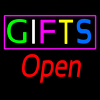 Gifts Block Open Red Neon Skilt