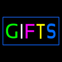 Gifts Blue Rectangle Neon Skilt
