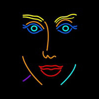 Girl Face Neon Skilt