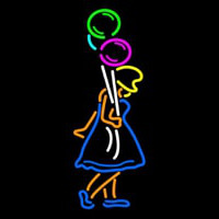 Girl With Balloon Neon Skilt