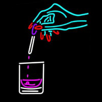 Glass With Hand Logo Neon Skilt