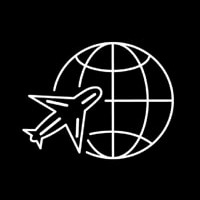Globe Planet Travel Plane Neon Skilt