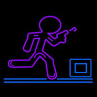 Glow Stick Man Run Neon Skilt