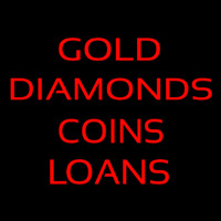 Gold Diamonds Coins Loan Neon Skilt