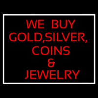 Gold Silver Coins Neon Skilt