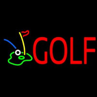 Golf With Logo Neon Skilt
