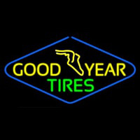 Goodyear Tires Blue Border Neon Skilt