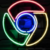 Google Chrome Advertising Øl Bar Neon Skilt