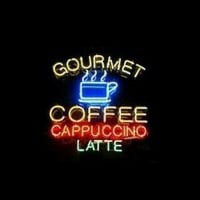 Gourmet Coffee Cappuccino Latte Butik Åben Neon Skilt