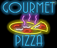 Gourmet Pizza Neon Skilt