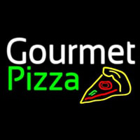 Gourmet Pizza With Pizza Neon Skilt
