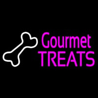 Gourmet Treats With Logo Neon Skilt