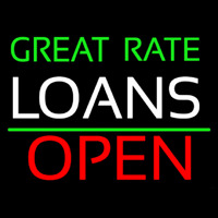 Great Rate Loans Open Neon Skilt