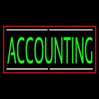Green Accounting With Red Border Neon Skilt