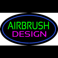 Green Airbrush Design Pink Oval Blue Neon Skilt