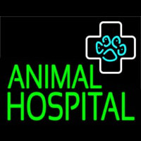 Green Animal Hospital Block Neon Skilt