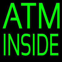 Green Atm Inside Neon Skilt